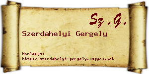 Szerdahelyi Gergely névjegykártya